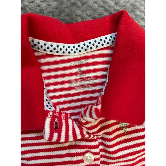 Carter's 6 Month 2 Piece Striped Butterfly Embroidered Flower Dress with Bloomer - Picture 5 of 7